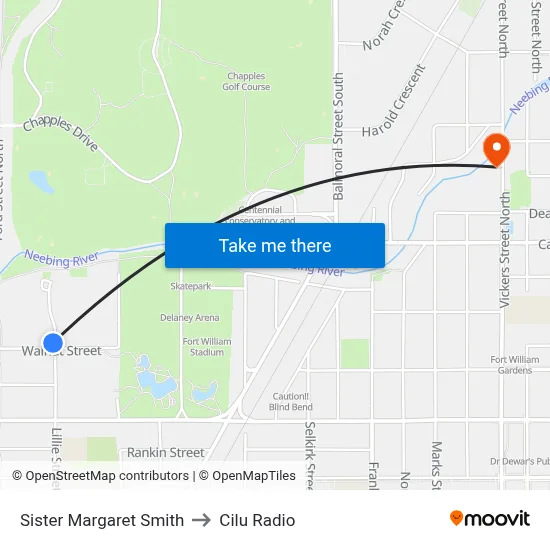 Sister Margaret Smith to Cilu Radio map