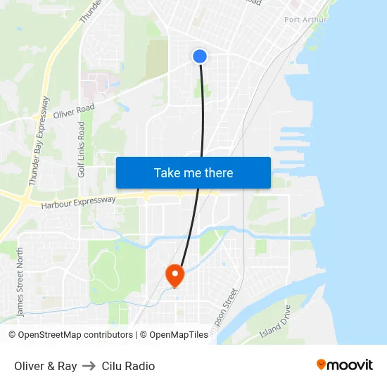Oliver & Ray to Cilu Radio map
