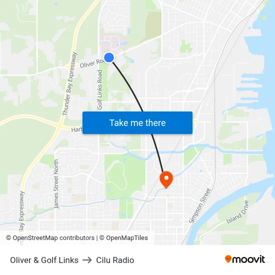 Oliver & Golf Links to Cilu Radio map