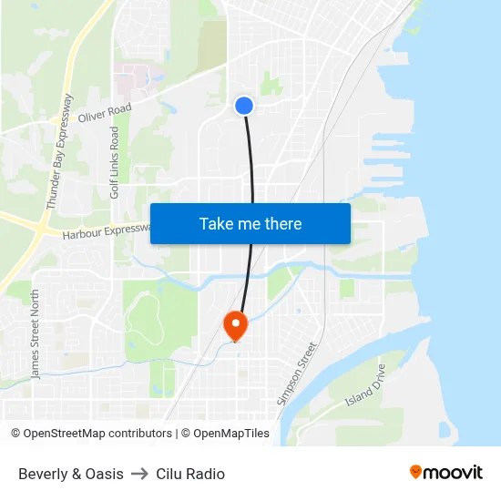 Beverly & Oasis to Cilu Radio map