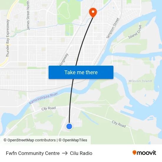 Fwfn Community Centre to Cilu Radio map