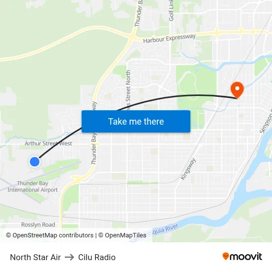North Star Air to Cilu Radio map