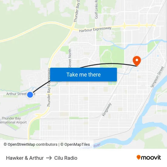 Hawker & Arthur to Cilu Radio map