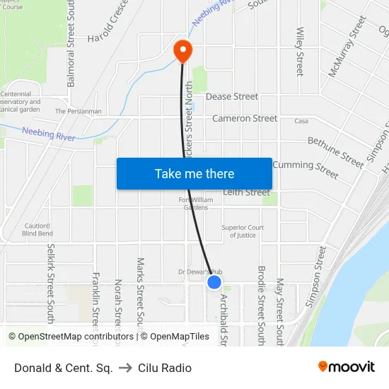 Donald & Cent. Sq. to Cilu Radio map