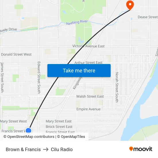 Brown & Francis to Cilu Radio map