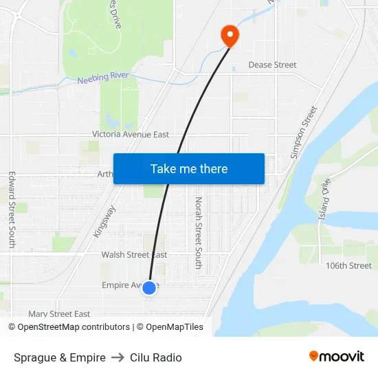 Sprague & Empire to Cilu Radio map