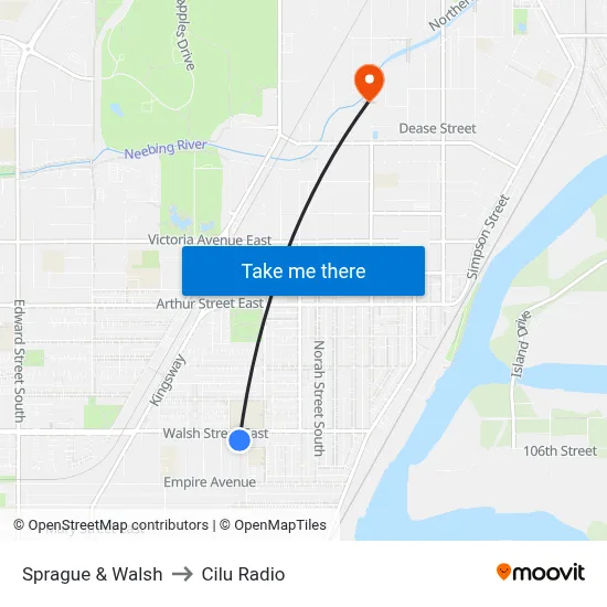 Sprague & Walsh to Cilu Radio map