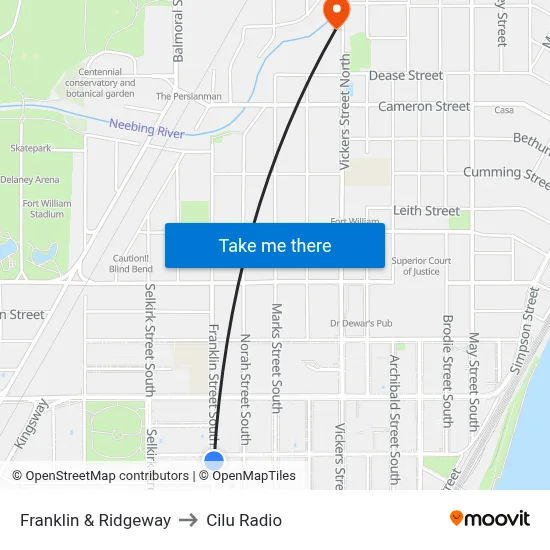 Franklin & Ridgeway to Cilu Radio map