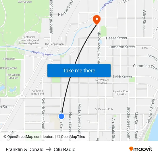 Franklin & Donald to Cilu Radio map