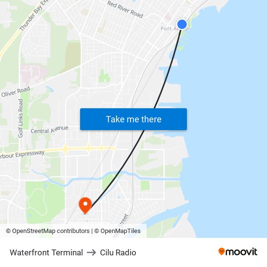 Waterfront Terminal to Cilu Radio map