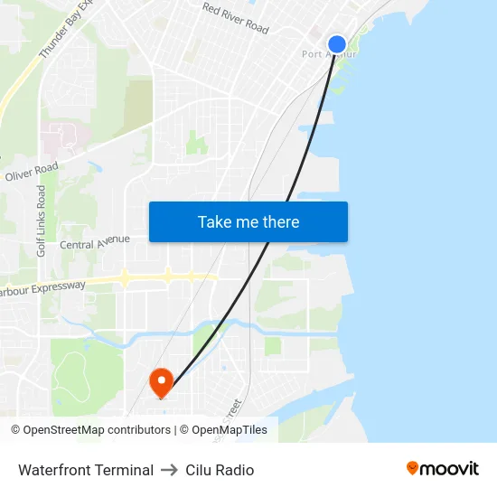 Waterfront Terminal to Cilu Radio map