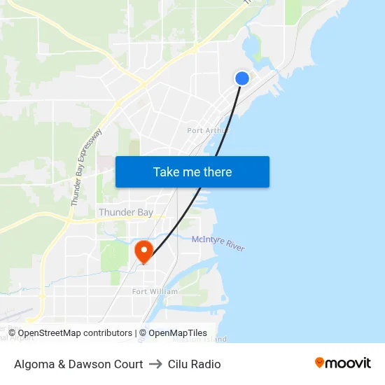 Algoma & Dawson Court to Cilu Radio map