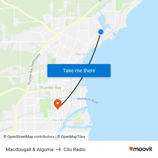Macdougall & Algoma to Cilu Radio map