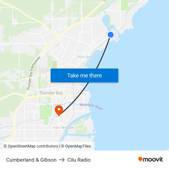 Cumberland & Gibson to Cilu Radio map