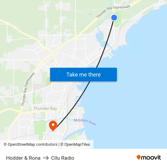 Hodder & Rona to Cilu Radio map