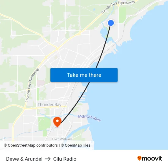 Dewe & Arundel to Cilu Radio map