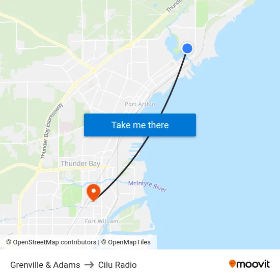 Grenville & Adams to Cilu Radio map