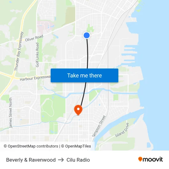 Beverly & Ravenwood to Cilu Radio map
