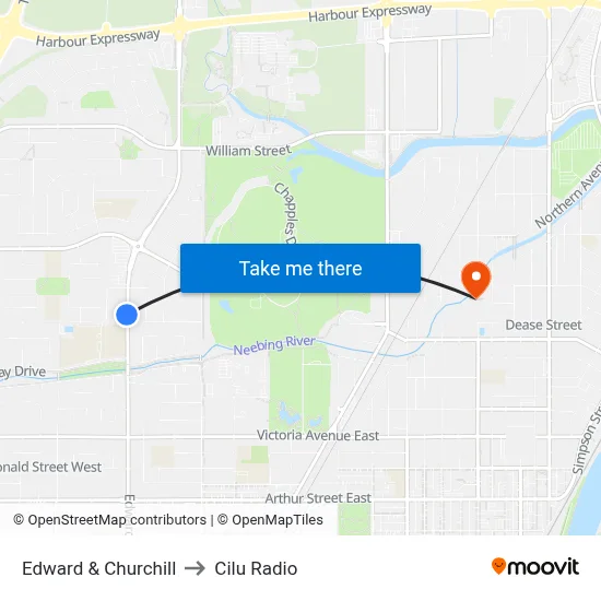 Edward & Churchill to Cilu Radio map