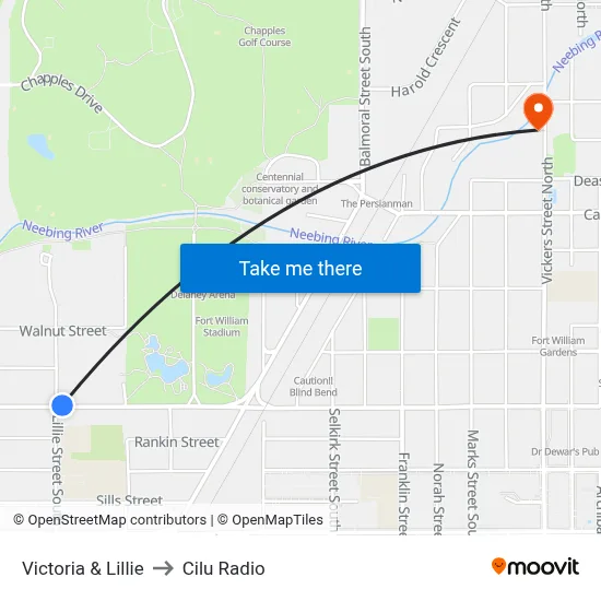 Victoria & Lillie to Cilu Radio map
