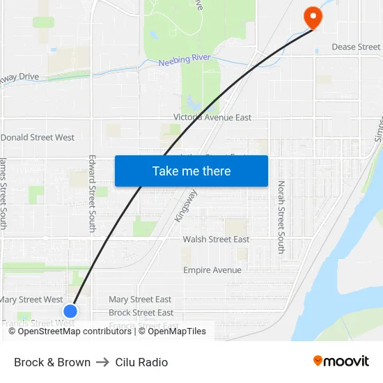Brock & Brown to Cilu Radio map