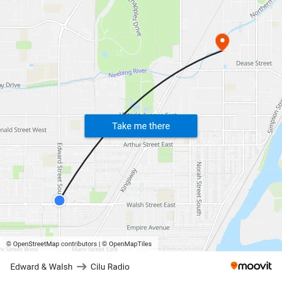 Edward & Walsh to Cilu Radio map