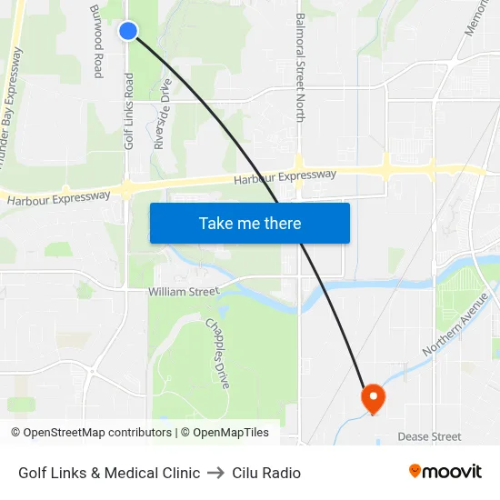 Golf Links & Medical Clinic to Cilu Radio map