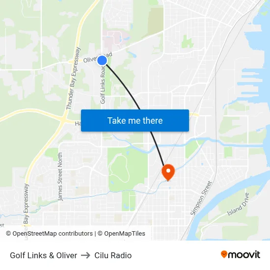 Golf Links & Oliver to Cilu Radio map