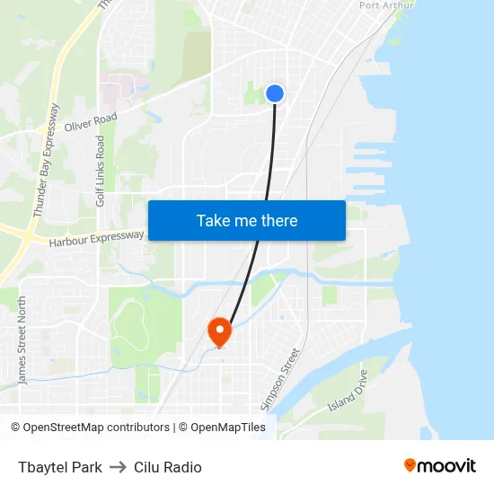 Tbaytel Park to Cilu Radio map