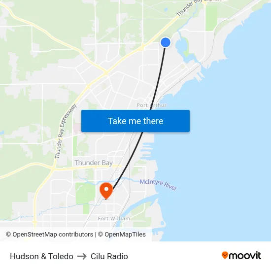 Hudson & Toledo to Cilu Radio map