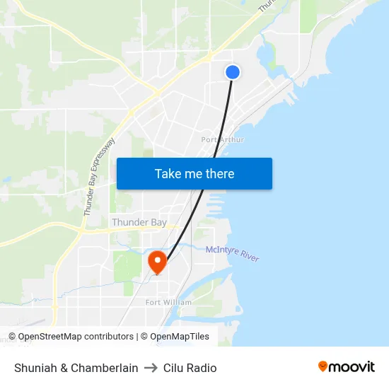Shuniah & Chamberlain to Cilu Radio map
