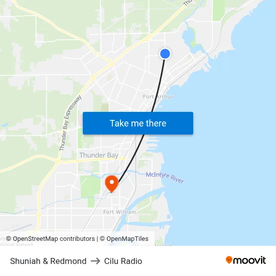 Shuniah & Redmond to Cilu Radio map