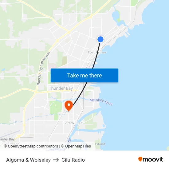 Algoma & Wolseley to Cilu Radio map