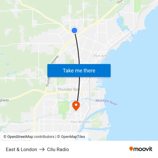 East & London to Cilu Radio map