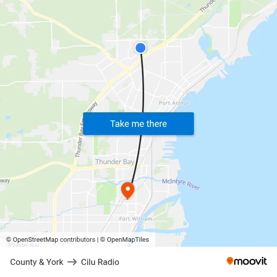 County & York to Cilu Radio map