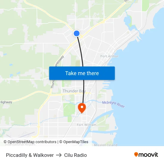 Piccadilly & Walkover to Cilu Radio map