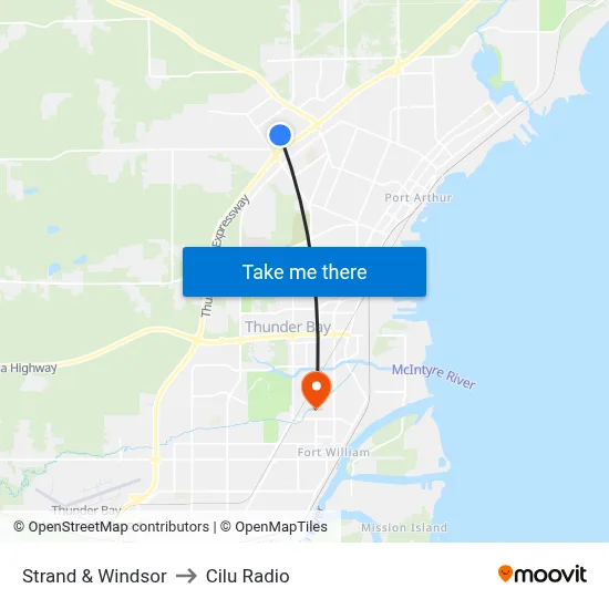 Strand & Windsor to Cilu Radio map