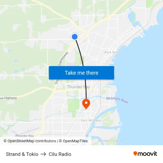 Strand & Tokio to Cilu Radio map