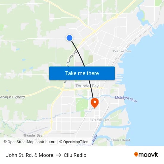 John St. Rd. & Moore to Cilu Radio map