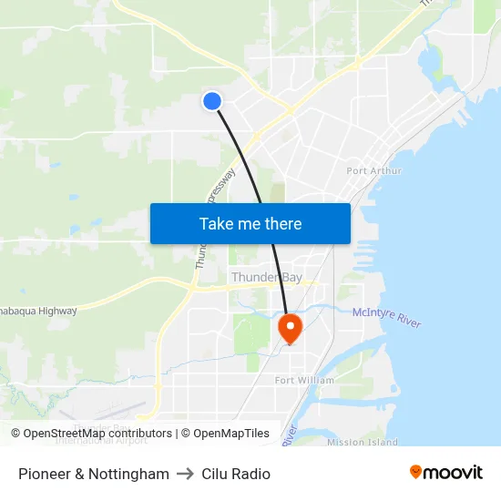 Pioneer & Nottingham to Cilu Radio map