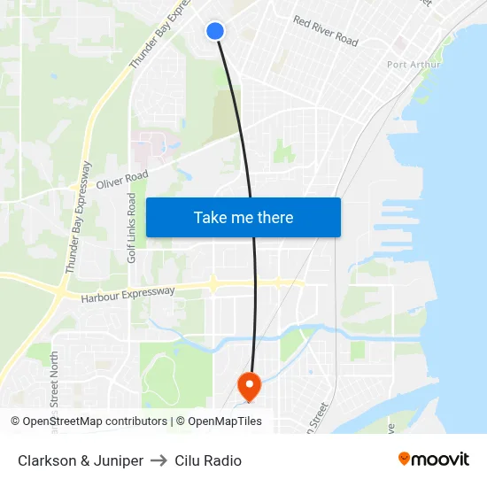 Clarkson & Juniper to Cilu Radio map