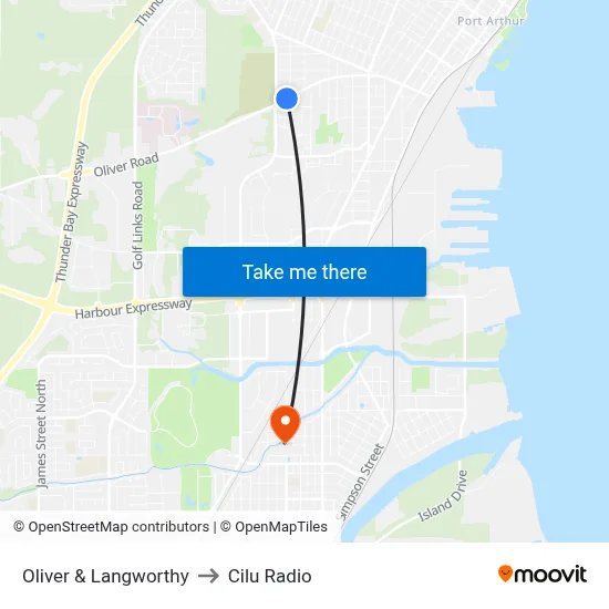 Oliver & Langworthy to Cilu Radio map