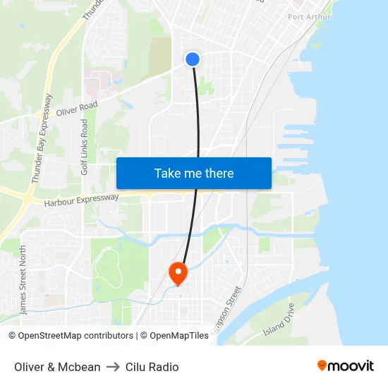 Oliver & Mcbean to Cilu Radio map