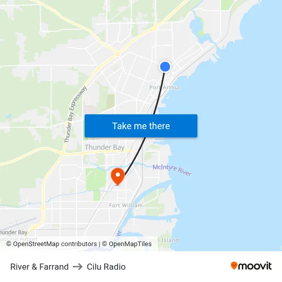 River & Farrand to Cilu Radio map