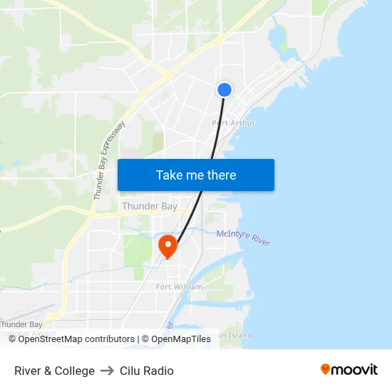 River & College to Cilu Radio map