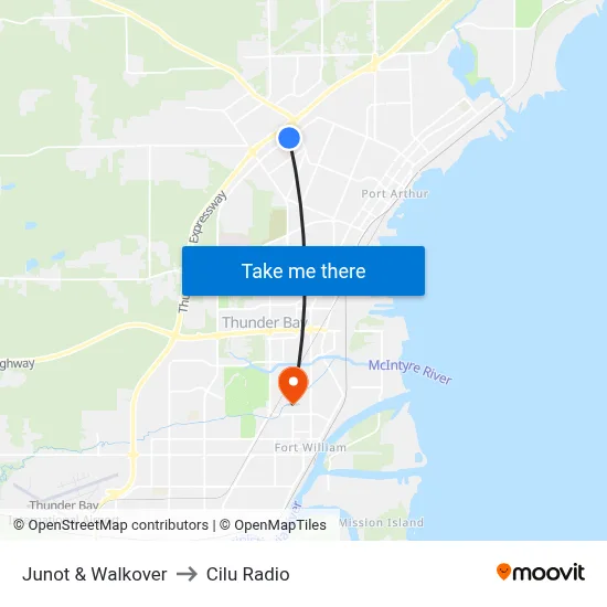 Junot & Walkover to Cilu Radio map