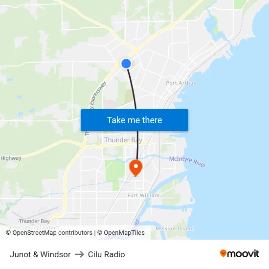 Junot & Windsor to Cilu Radio map
