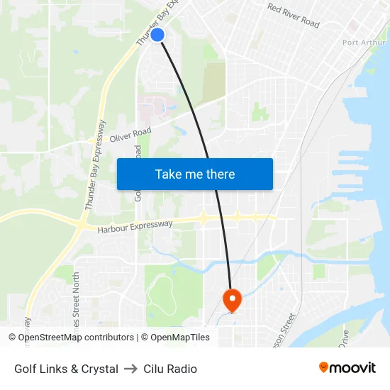 Golf Links & Crystal to Cilu Radio map