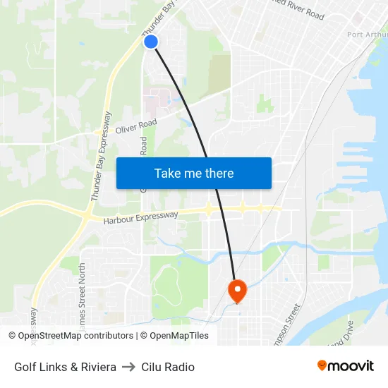 Golf Links & Riviera to Cilu Radio map