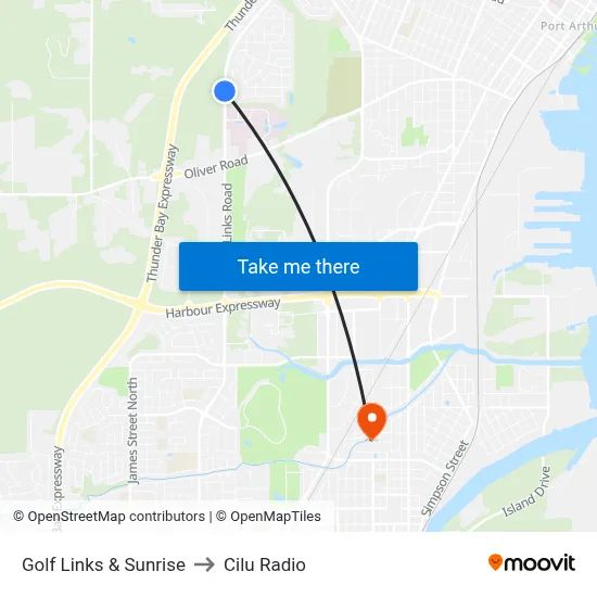 Golf Links & Sunrise to Cilu Radio map